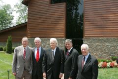 Presidents George H.W. Bush, Bill Clinton and Jimmy Carter joined Billy and Franklin Graham after a tour of the Billy Graham Library, which opened to the public June 5, 2007.