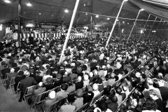 Billy Graham's 1949 Crusade in Los Angeles is extended to eight weeks due to overwhelming crowds.