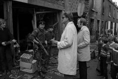 In 1972, Billy Graham visits bombed-out homes in Belfast, Northern Ireland.
