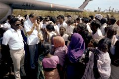 In December 1977, Billy Graham is holding evangelistic meetings in India when Andhra Pradesh is hit by a tidal wave that kills 100,000 people and destroyed 200,000 homes. The Billy Graham Evangelistic Association provided more than $200,000 to help rebuild 285 homes and a church building in one of the communities.
