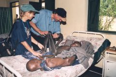 Franklin Graham visits children in an African hospital.