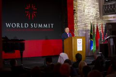 May 10: Rev. Dr. Mouneer Hanna Anis, an Egyptian Anglican bishop, talks about the crisis of Christian persecution during the opening session of the World Summit.