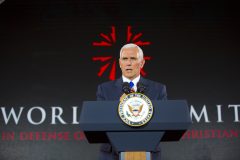 May 11: During the World Summit in Defense of Persecuted Christians, Vice President Mike Pence tells the hundreds in attendance that protecting and promoting religious freedom is a foreign policy priority for the administration.