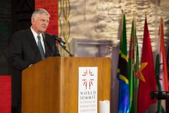 May 13: Franklin Graham gives a final word of encouragement to participants as he closes the first-ever World Summit in Defense of Persecuted Christians.