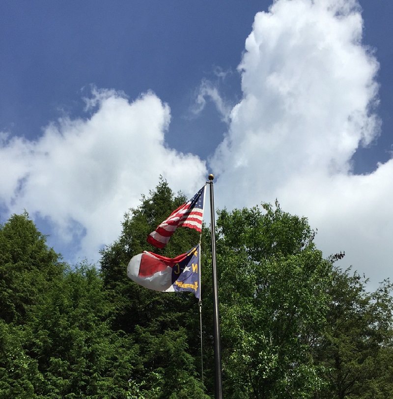 American Flag with NC Flag May 2015